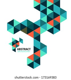 Abstract mosaic geometric shapes isolated on white