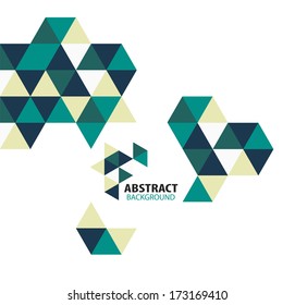 Abstract mosaic geometric shapes isolated on white