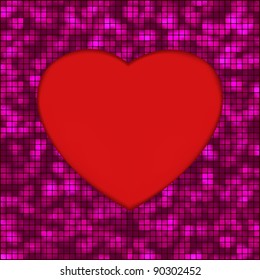 Abstract mosaic glowing heart background. EPS 8 vector file included