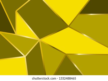 Abstract mosaic gold background polygonal vector, simple illustration , triangle texture shape geometric