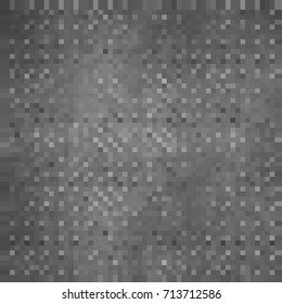 abstract mosaic gray squares. grey pixel background pattern. monochrome grunge texture. halftone effect. vector illustration