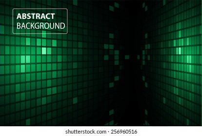 abstract mosaic green background with gloss. table. Technology background set for computer graphic website internet and business. text box. Brochure. card.