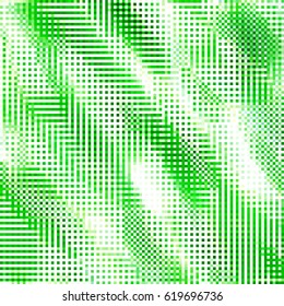 Abstract mosaic green checkered background. Mosaic tiles of green geometric pattern. Stylish check design template for cover, web, banner, card, label. Vector mosaic frame background.