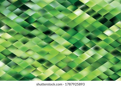 Abstract mosaic of green mesh rectangle elements. Natural gradient background template. Modern blurred multicolor wallpaper. Vector illustration eps10