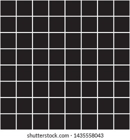 Abstract mosaic grid, mesh background with square shapes. Seamlessly repeatable. Grating, lattice pattern. Black and white design element.Simple vector illustration for your design.