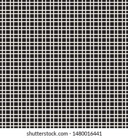 Abstract mosaic grid, mesh background with square shapes. Seamlessly repeatable. Grating, lattice pattern. Black and white design element.Simple vector illustration for your design.