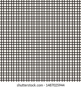 Abstract mosaic grid, mesh background with square shapes. Seamlessly repeatable. Grating, lattice pattern. Black and white design element.Simple vector illustration for your design.
