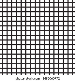 Abstract mosaic grid, mesh background with square shapes. Seamlessly repeatable. Grating, lattice pattern. Black and white design element.Simple vector illustration for your design.