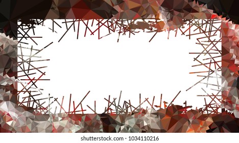 Abstract mosaic grunge frame. Copy space. Vector clip art.