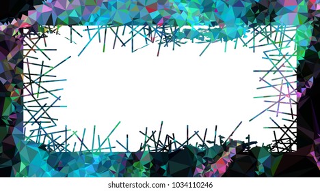 Abstract mosaic grunge frame. Copy space. Vector clip art.