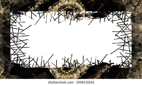 Abstract mosaic grunge frame. Copy space. Vector clip art.
