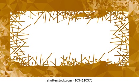 Abstract mosaic grunge frame. Copy space. Vector clip art.