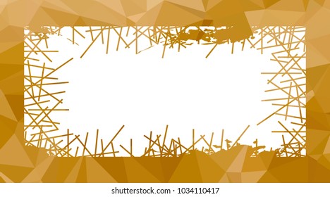 Abstract mosaic grunge frame. Copy space. Vector clip art.