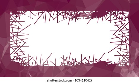 Abstract mosaic grunge frame. Copy space. Vector clip art.