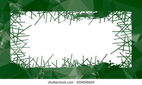 Abstract mosaic grunge frame. Copy space. Vector clip art.
