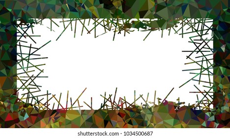Abstract mosaic grunge frame. Copy space. Vector clip art.