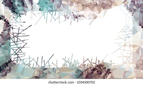 Abstract mosaic grunge frame. Copy space. Vector clip art.