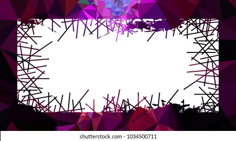 Abstract mosaic grunge frame. Copy space. Vector clip art.