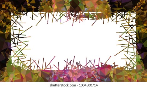 Abstract mosaic grunge frame. Copy space. Vector clip art.