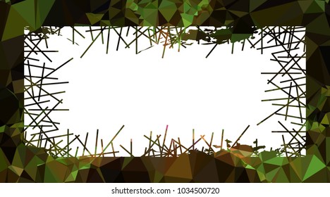 Abstract mosaic grunge frame. Copy space. Vector clip art.