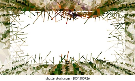Abstract mosaic grunge frame. Copy space. Vector clip art.