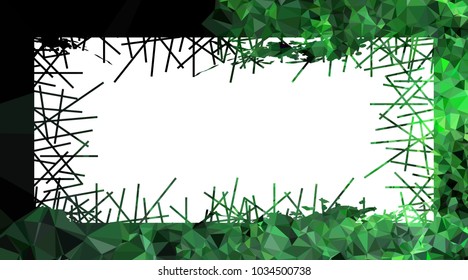 Abstract mosaic grunge frame. Copy space. Vector clip art.