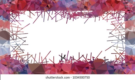 Abstract mosaic grunge frame. Copy space. Vector clip art.