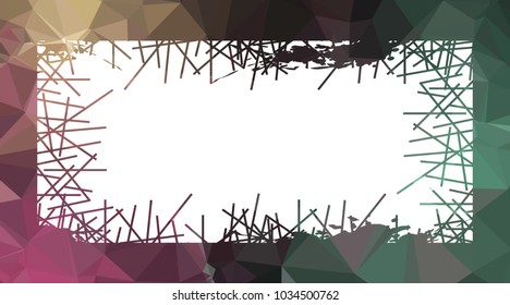 Abstract mosaic grunge frame. Copy space. Vector clip art.