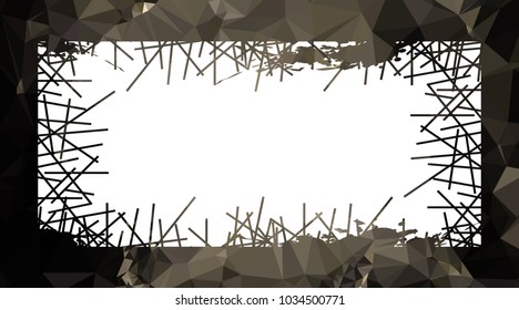 Abstract mosaic grunge frame. Copy space. Vector clip art.