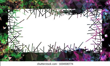 Abstract mosaic grunge frame. Copy space. Vector clip art.
