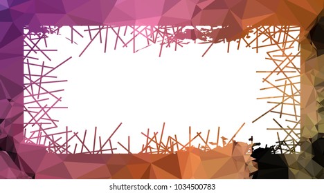 Abstract mosaic grunge frame. Copy space. Vector clip art.