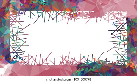 Abstract mosaic grunge frame. Copy space. Vector clip art.