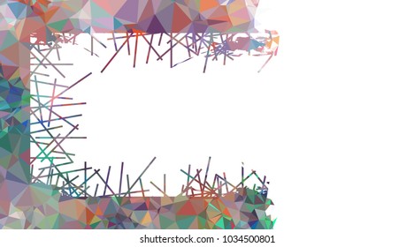 Abstract mosaic grunge frame. Copy space. Vector clip art.