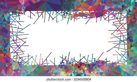 Abstract mosaic grunge frame. Copy space. Vector clip art.
