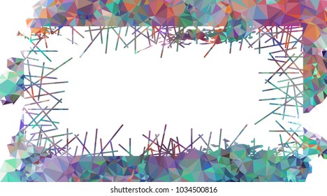 Abstract mosaic grunge frame. Copy space. Vector clip art.
