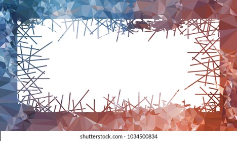 Abstract mosaic grunge frame. Copy space. Vector clip art.