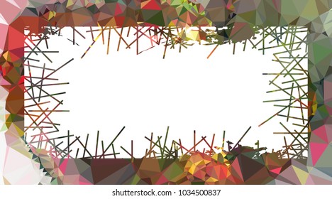 Abstract mosaic grunge frame. Copy space. Vector clip art.