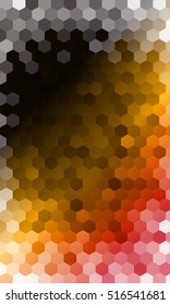 abstract mosaic of hexagons. vector illustration. bright dark colors. to design stained glass windows, banners, promotional booklets, presentations, invitations,