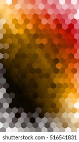 abstract mosaic of hexagons. vector illustration. bright dark colors. to design stained glass windows, banners, promotional booklets, presentations, invitations,