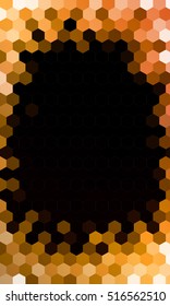 abstract mosaic of hexagons. vector illustration. bright dark colors. to design stained glass windows, banners, promotional booklets, presentations, invitations,