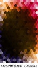abstract mosaic of hexagons. vector illustration. bright dark colors. to design stained glass windows, banners, promotional booklets, presentations, invitations,