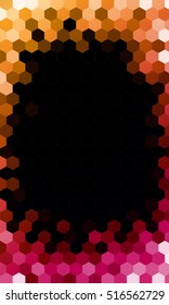 abstract mosaic of hexagons. vector illustration. bright dark colors. to design stained glass windows, banners, promotional booklets, presentations, invitations,