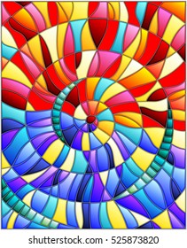 Abstract mosaic image, colorful tiles arranged in a spiral