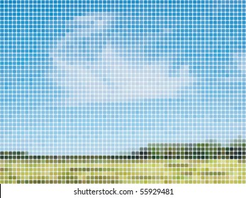 abstract mosaic landscape background