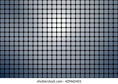 Abstract mosaic light gray background with square tiles over black, horizontal format.