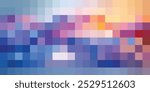 Abstract Mosaic in light pastel purple, orange and blue Background