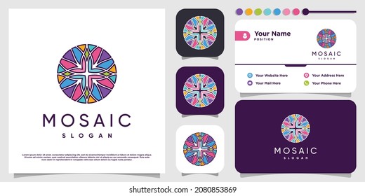 Abstract mosaic logo design with modern concept Premium Vector