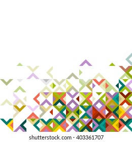 Abstract mosaic mix geometric pattern design, colorful tone on below part, vector illustration