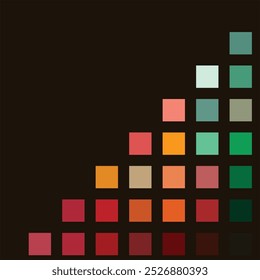 Abstract mosaic, modern, puzzle, unknow pattern colour palette in dark chocolate background.