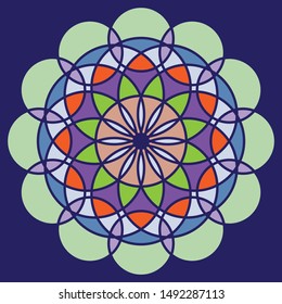 Abstract mosaic motif tile pattern